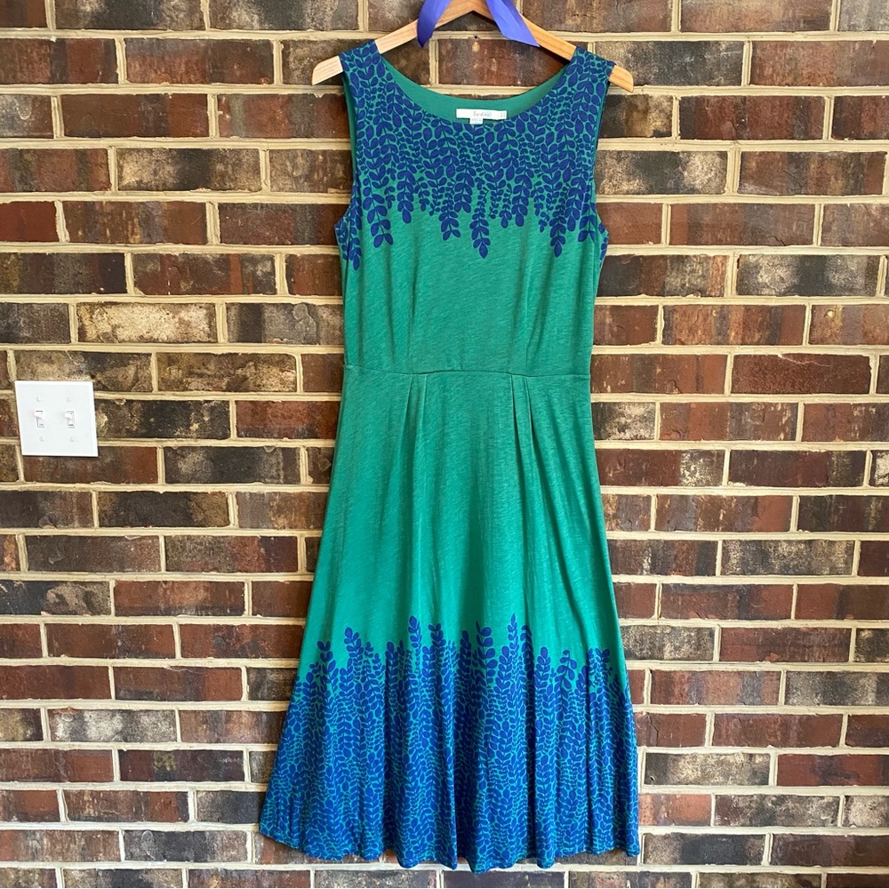 NWOT Boden Green Jersey Knit Midi Dress